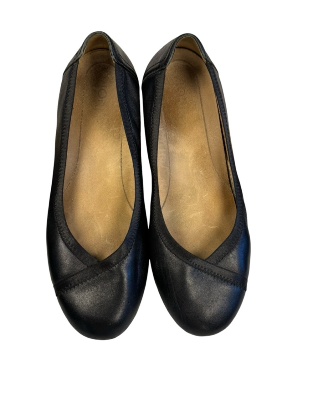 Vionic Caroll Black Ballet Flat Slip On Comfort Leather Shoes Size‎ 9 - Picture 2 of 12
